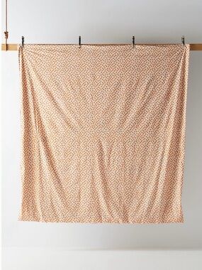Anthropologie Peach Dot Floral Duvet Cover